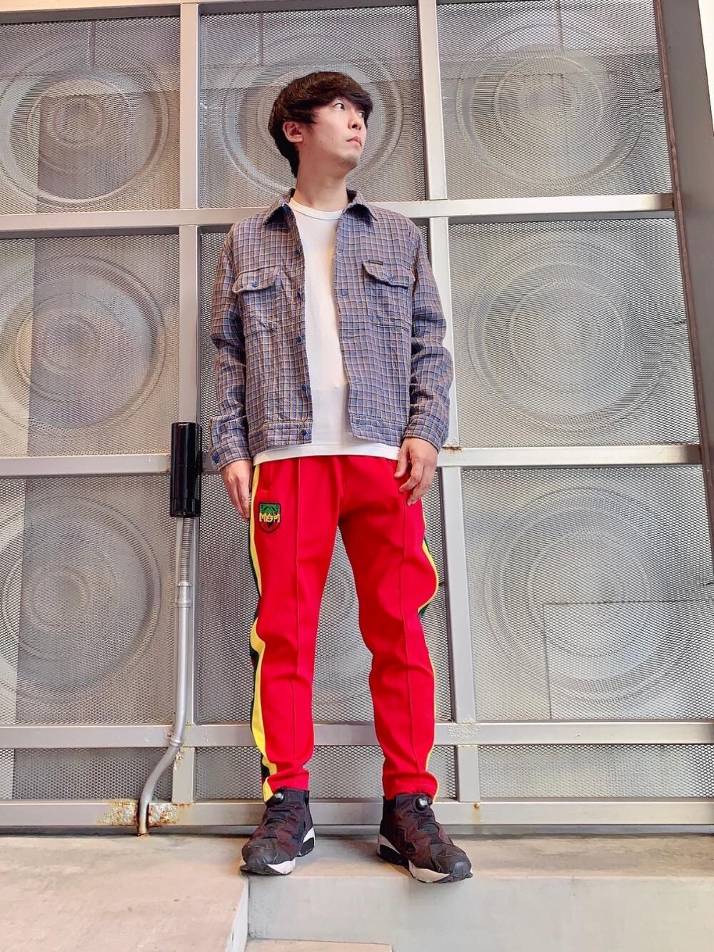 「カジュアル、ヒステリックグラマー、春こーで、hysteric glamour、らふこーで、あめかじ、ストリート⁈」｜「HYSTERIC GLAMOURのFAB HYSTERIC パナマチェックシャツ（シャツ/ブラウス、ブルー系）」を使った、けんたさん（メンズ・174cm）の春コーディネートの1枚目の写真