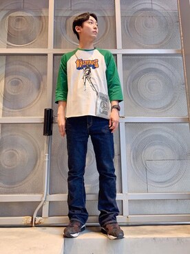 「アイテム（トートバッグ、シルバー系）」を使った、けんたさん（メンズ・174cm）の春コーディネート