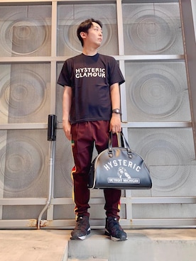 「らふこーで」｜「アイテム（スウェットパンツ）」を使った、けんたさん（メンズ・174cm）の春コーディネート
