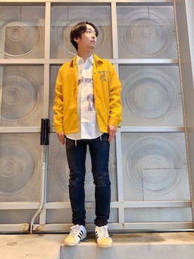 「シャツ 」｜「アイテム（ブルゾン）」を使った、けんたさん（メンズ・174cm）の秋コーディネート