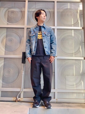 「らふこーで」｜「アイテム（デニムジャケット）」を使った、けんたさん（メンズ・174cm）の秋コーディネート
