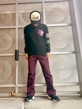 「らふこーで」｜「アイテム（キャップ）」を使った、けんたさん（メンズ・174cm）の冬コーディネート