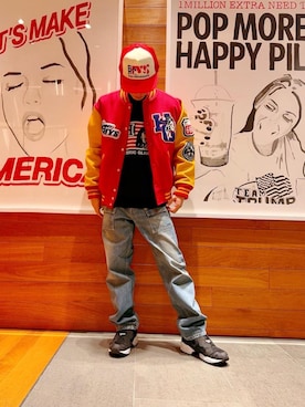「でにむ」｜「アイテム（スタジャン）」を使った、けんたさん（メンズ・174cm）の冬コーディネート