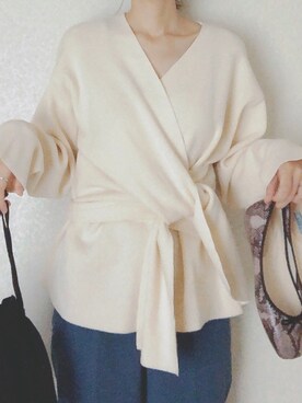 「スリット」｜「アイテム（バレエシューズ）」を使った、rere®️ さん（レディース・159cm）の秋コーディネート