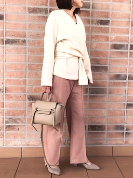 「BASEMENT online（ベースメントオンライン）のアイテム（ニット/セーター）」を使った、rere®️ さん（レディース・159cm）の冬コーディネート