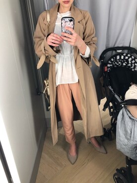 「select MOCA（セレクトモカ）のアイテム（トレンチコート）」を使った、rere®️ さん（レディース・159cm）の冬コーディネート