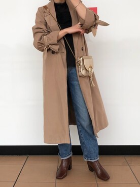 「select MOCA（セレクトモカ）のアイテム（トレンチコート）」を使った、rere®️ さん（レディース・159cm）の冬コーディネート