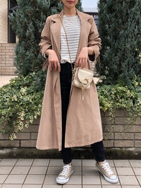 「select MOCA（セレクトモカ）のアイテム（トレンチコート）」を使った、rere®️ さん（レディース・159cm）の春コーディネート