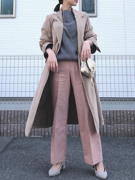 「select MOCA（セレクトモカ）のアイテム（トレンチコート）」を使った、rere®️ さん（レディース・159cm）の春コーディネート