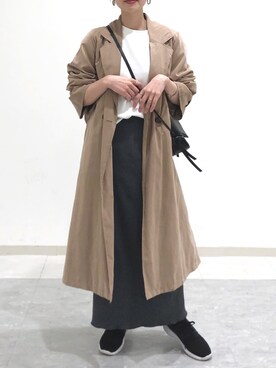 「select MOCA（セレクトモカ）のアイテム（トレンチコート）」を使った、rere®️ さん（レディース・159cm）の春コーディネート