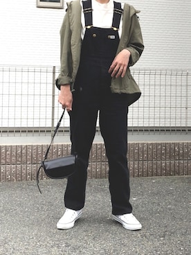 「SLOBE IENA（スローブイエナ）のアイテム（オールインワン・サロペット）」を使った、rere®️ さん（レディース・159cm）の春コーディネート