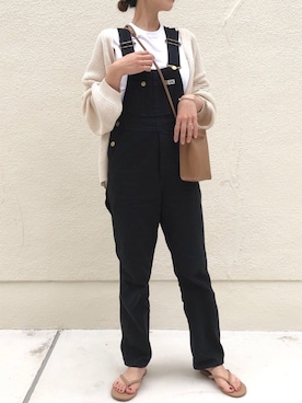 「SLOBE IENA（スローブイエナ）のアイテム（オールインワン・サロペット）」を使った、rere®️ さん（レディース・159cm）の春コーディネート