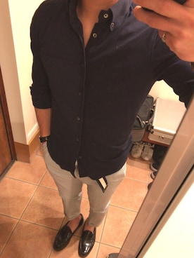 「マリン」｜「アイテム（スラックス）」を使った、Newoneさん（メンズ・171cm）の春コーディネート