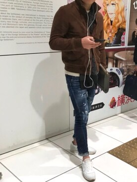 「UNIVERSAL LANGUAGE（ユニバーサルランゲージ）のアイテム（ブルゾン）」を使った、Newoneさん（メンズ・171cm）の冬コーディネート