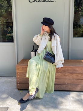 「GRL（グレイル）のチェーンフラップショルダーバッグ（ショルダーバッグ）」を使った、harmyfashionsさん（レディース・161cm）の春コーディネート