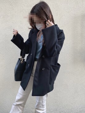 「JUNOAH（ジュノア）のアイテム（その他アウター）」を使った、ヒトミさん（レディース・155cm）の冬コーディネート