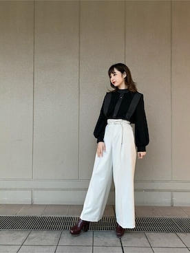 「#instagood」｜「アイテム（パンツ）」を使った、acchan_utさん（レディース・158cm）の冬コーディネート