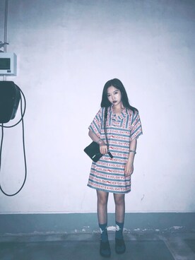 「アイテム（シャツワンピース）」を使った、Jiang77さん（レディース・161cm・20代）の夏コーディネート