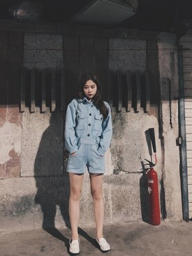「アイテム（スリッポン）」を使った、Jiang77さん（レディース・161cm・20代）の春コーディネート
