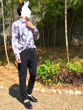 「HARE（ハレ）のアイテム（スリッポン）」を使った、Mside🔴さん（メンズ・174cm）の夏コーディネート
