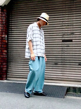 「neonsign」｜「アイテム（帽子）」を使った、Shibataさん（メンズ・178cm）の夏コーディネート