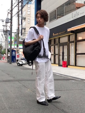 「SHINYAKOZUKA（シンヤコヅカ）のアイテム（バッグ）」を使った、Shibataさん（メンズ・178cm）の夏コーディネート