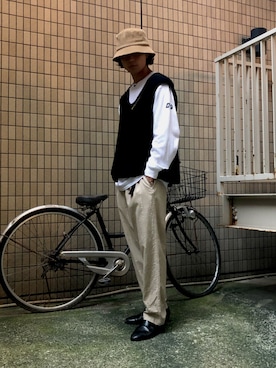「neonsign」｜「アイテム（帽子）」を使った、Shibataさん（メンズ・177cm）の夏コーディネート