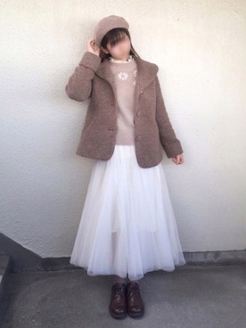 「salut!（サリュ!）のアイテム（帽子）」を使った、Gilda♡ᵕ̈*⑅さん（レディース・163cm）の冬コーディネート