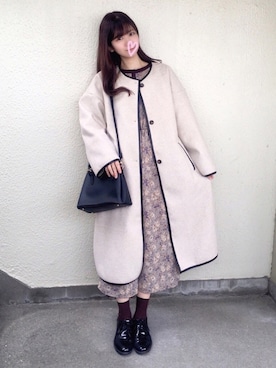 「archives（アルシーヴ）のアイテム（その他アウター）」を使った、Gilda♡ᵕ̈*⑅さん（レディース・163cm）の冬コーディネート