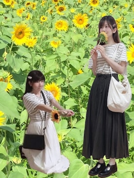 「ひまわり畑」｜「アイテム（その他）」を使った、Gilda♡ᵕ̈*⑅さん（レディース・163cm）の夏コーディネート