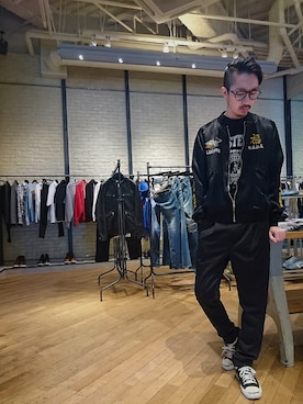 「ジャックパーセル」｜「アイテム（ブルゾン）」を使った、HOSHIさん（メンズ・170cm）の春コーディネート