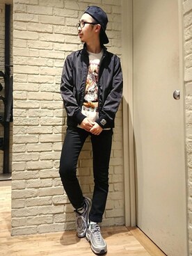 「airmax」｜「アイテム（ブルゾン）」を使った、HOSHIさん（メンズ・170cm）の冬コーディネート