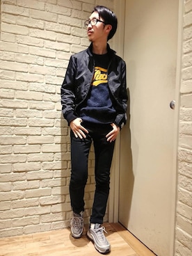 「airmax」｜「アイテム（ブルゾン）」を使った、HOSHIさん（メンズ・170cm）の冬コーディネート