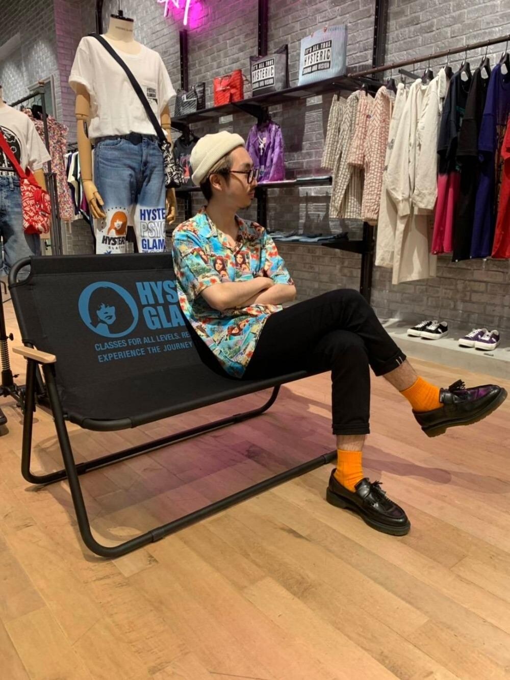 「HYSTERIC GLAMOURのブラックSデニムスリムPT（デニムパンツ、ブラック系）」を使った、HOSHIさん（メンズ・170cm）の夏コーディネートの1枚目の写真