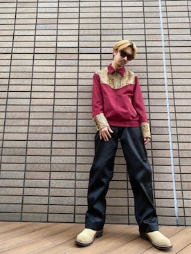 「HYSTERIC GLAMOUR（ヒステリックグラマー）のウエスタンジャケット（その他アウター）」を使った、HOSHIさん（メンズ・170cm）の秋コーディネート