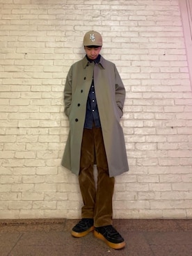 「HYSTERIC GLAMOUR（ヒステリックグラマー）のアイテム（トレンチコート）」を使った、HOSHIさん（メンズ・170cm）の冬コーディネート