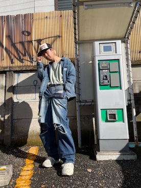 「HYSTERIC GLAMOUR（ヒステリックグラマー）のアイテム（バンダナ/スカーフ）」を使った、HOSHIさん（メンズ・168cm）の冬コーディネート
