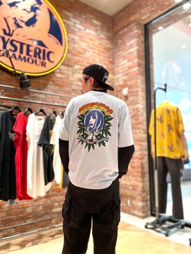 「HYSTERIC GLAMOUR（ヒステリックグラマー）のHYS WHISKY柄 刺繍キャップ（キャップ）」を使った、HOSHIさん（メンズ・168cm）の春コーディネート