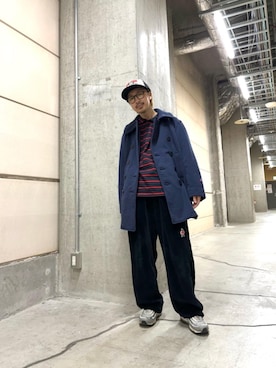「HYSTERIC GLAMOUR（ヒステリックグラマー）のアイテム（ピーコート）」を使った、HOSHIさん（メンズ・169cm）の秋コーディネート