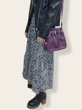 「BEAMS（ビームス）のアイテム（ライダースジャケット）」を使った、ちびすさん（レディース・151cm）の冬コーディネート