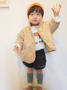 「bobochoses」｜「アイテム（ブルゾン）」を使った、KとTさん（キッズ・100cm）の冬コーディネート