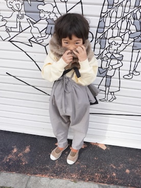 「スヌード」｜「アイテム（スリッポン）」を使った、KとTさん（キッズ・100cm）の冬コーディネート