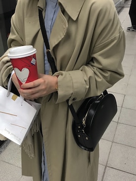 「A.P.C.（アーペーセー）のsac demi-lune 18PC（ショルダーバッグ）」を使った、Tiffany さん（レディース・165cm）の冬コーディネート