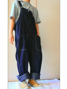 「RAGEBLUE」｜「アイテム（サロペット/オーバーオール）」を使った、Nisssy＊さん（メンズ・156cm）の夏コーディネート