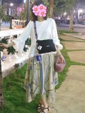 「CECIL McBEE（セシルマクビー）のアイテム（キャップ）」を使った、りい🌸さん（レディース・163cm）の春コーディネート