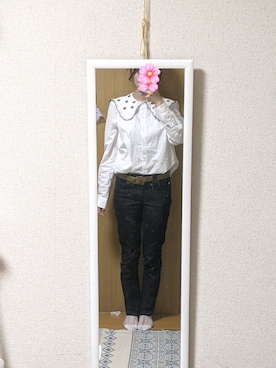 「EDWIN」｜「アイテム（バレエシューズ）」を使った、りい🌸さん（レディース・163cm）の春コーディネート