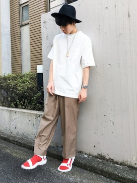 「KICS DOCUMENT.（キクス ドキュメント）のアイテム（トップス）」を使った、kazさん（メンズ・173cm）の秋コーディネート
