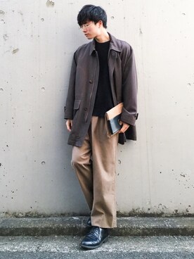 「ドラフトリーバイス」｜「アイテム（スラックス）」を使った、kazさん（メンズ・173cm）の冬コーディネート