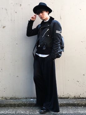 「CHRISTIAN DADA（クリスチャンダダ）のアイテム（ライダースジャケット）」を使った、kazさん（メンズ・173cm）の冬コーディネート
