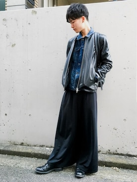 「AZUL by moussy（アズールバイマウジー）のアイテム（デニムジャケット）」を使った、kazさん（メンズ・173cm）の秋コーディネート